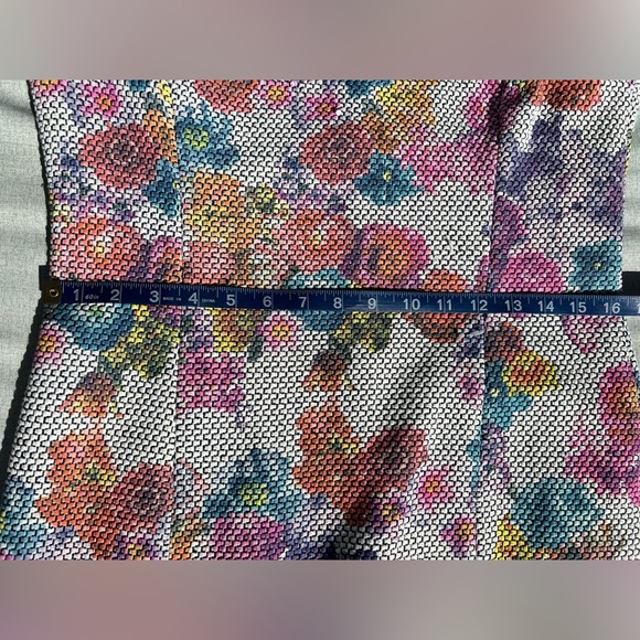 Worth New York White Azalea Coral Openweave Floral Print Sheath Dress M - Picture 11 of 15